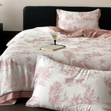 Luxury Organic Bamboo Soft Silky Printing Bedding Set Single Double Queen King Size Duvet Cover Flat/Fitted Bed Sheet Pillowcase
