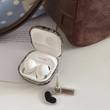 Brown Leopard Print Earphone Case For Samsung Galaxy Buds 2 Live Cases Keyring for Buds 3 Pro FE Core Buds3 Soft Headphone Cover