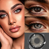 14.5mm Half Year Colored Contact Lenses Natural Earth Tone Hydrating Soft Lenses for Daily Look Eye Beauty