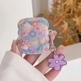 Fresh flowers floral pendant wavy silicone soft wireless bluetooth earphone case for apple airpod pro 2 2nd 1 3 4 colorful cover
