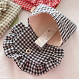 Cute Portable Checkered Purse Checkered Pattern Pocket Design Coin Purse Clutch Style Lipstick Storage Bag for Girls