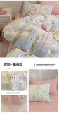 Washed Cotton Pastoral Girls Flower Bedding Sets Bed Linens Quilt Cover Sheet Set Simple Bedspread High Quality Home Textiles