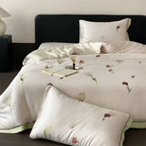 Luxury Organic Bamboo Soft Silky Printing Bedding Set Single Double Queen King Size Duvet Cover Flat/Fitted Bed Sheet Pillowcase