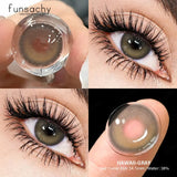 2pcs Colored Lenses For Eyes HAWAII Series Natural Beautiful Cosmetic Contact Lenses Yearly Use Myopia Beautiful Pupil