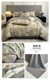 Flower Printed Duvet Cover Set Satin Silk Bed Cover Sets for Summer Queen/King Size Silky plumones de cama Coolling Bedding Set