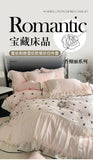 Princess Style Duvet Cover Set Rose Embroidery Bed Cover Lace Ruffles Bed Sheet Pillowcase Soft Bedding Set Decor Gift for Home