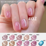 12ml 1-16pcs Autumn Nails New Clear Pink Glass Bead Moonlight Magnet Cat Eye Gel Nail Polish Whitening Nail Supplies