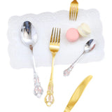 Retro Ins Luxury Relief Stainless Steel Fork And Knife Set Golden And Silver Home Dining Utensils Steak Knife And Fork Set