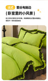 Princess Style Bedding Set Ruffle Duvet Cover With Lace Soft Four Piece Set Quilt Cover Bed Skirt Pillowcase Girls Bedroom Decor