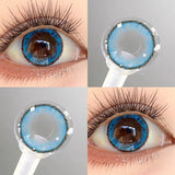 2Pcs 6 Months Purple Cosplay Contact Lenses 14.5mm Big Diameter Anime Colored Pupils Soft Eye Lenses
