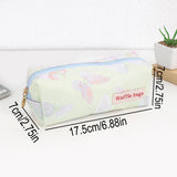 1 Beautiful Canvas Pencil Pouch, Creative Bow Pattern Zipper Pencil Pouch and Desk Organizer, Essential School Supplies