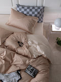 New Premium 00s Gown Satin Full Cotton Bedding Tee-Piece Set Pure Cotton Simple  Color Bedding Comforter Cover