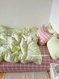 Fre Color Colion Pure Cotton Pleated Four-Piece Set Bedding Quilt Cover Pillowcase Bed eet id Pattern Chinese Sle