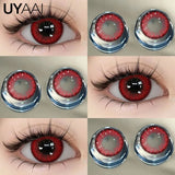 1Pair Cosplay Contact Lenses Red Contacts Halloween Color Contact Lens Crazy Red Eye Lenses Anime Red Make Up Lenses