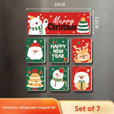 Festive Christmas Fridge Magnets Cartoon Santa Snowman Reindeer Magnets Refrigerator Decor Holiday Home Decorations