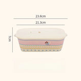 Microwave Oven Specific Ceramic Bento Box Divided Into Compartments Dining Box with Lid Fresh Keeping Box Cute