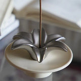 Handmade 3D Glass Ceramic Lily Incense Holder Ornament Glass Fragrance Ornament