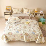 Washed Cotton Printed Summer Quilt Air Conditioner Thin Quilt Machine Washable Lightweight Single Double Bedding Soft Breathable