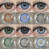 2pcs Blue Contact Lenses Yearly New Colored Lenses for Eyes Brown Natural Cosmetic Gray Eye Lenses Beauty Pupils Makeup