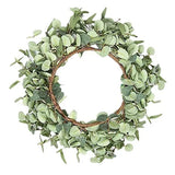 20 Inch Artificial Green Eucalyptus Leaf Wreath Spring Summer Wreath for Window Home Porch Farmhouse Patio Garden Decor Gifts
