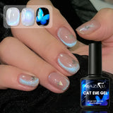 10ml Blue Cat Eye Gel Nail Polish Ocean Blue Magnetic Shimmer Effect Soak Off UV LED  Semi Permanent Nail Art