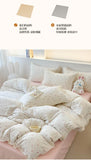 Princess Style Bedding Sets Ruffle Lace Bow Quilt Cover Romantic Print Bedclothes Home Decor Woman Girl Bedroom Duvet Cover 4pcs