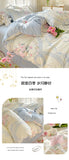100% Cotton Skin-friendly Four Piece Set Soft Duvet Cover Set Single Couple Flower Printed Comforter Bedding Set for Adults Kids