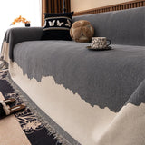 High-End Contrast Sofa Towel with Tassels All-Inclusive Anti Cat Scratch Sofa Cover Soft Four-Season Universal Couch Covers