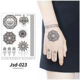 Black Henna Temporary Tattoos for Women Lace Flower Mehndi Sticker for Hand Fake Henna Tattoo Sticker Body Art Wedding Tatoo