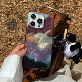 Korean Artistic Colorful Dizzying Case for iPhone 16 15 14 13 12 Pro Max Stylish Shell Pattern Soft Shockproof Back Cases Coque
