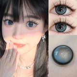 1 Pair New Colored Contacts Lenses Fashion Blue Lense - 0.00 To - 8.00 Diopter Lenses High Quality Cute Beautiful Pupils