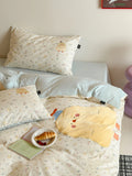 Cute Cartoon Sle Pure Cotton Bedding Set Four Pieces Quilt Cover eet Pillowcase Embroidered Design Spring Summer Fre
