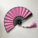 Blank Paper Fold Fan Red Folding Hand Held Fan Pink Mini  Japanese Foldable Fan for Kids DIY Wedding Decoration