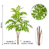 75/110cm Large Artificial Plants Fake Lacquer Tree Branch Plastic Leaves Tall Green Landscape Faux plant For Home Garden Decor