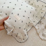 INS Ruffle Edge Gauze 100% Cotton Princess Pillow Case 30X50 48X74cm Breathable Pillowcase Decorative for Home Bedding Bedroom
