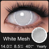Yearly Use Halleoween Contact Lenses For Cosplay Color Contact Lenses White Contacts Lenses For Makeup White Mesh Lens
