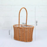 Willow Rattan Bride Flower Basket Picnic Container with Handle Picnic Weaving Basket Hand-Woven Flower Arrangement Basket
