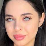 Contact Lenses Soft Cool Gray Blue with Golden Pattern Natural Enlarging Color Contacts Lenses Color