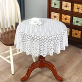 New Style White Lace Round Tablecover Home Minimalist Dining desk Tablecloth Round Dessert Hollowed Out Sheer Table Cloth