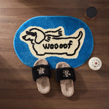 Cute Tufting Dachshund Bathroom Mat Soft Plushy Rug Bedroom Bedside Carpet Doormat Floor Anti Slip Pad Aesthetic Home Room Decor