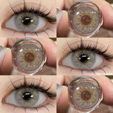 1Pair Colored Contact Lenses for Eyes Natural Brown Eye Lenses Gray Pupils Blue Eye Soft Lenses Yearly Green Contacts
