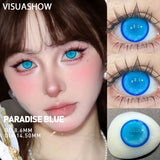 14.20 Blue Small Pupil Cosplay Colored Contact Lenses, 1 Pair Yearly Wear Eye Lenses for Halloween Themed Cosplay & Fancy Dress