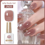 Transparen Gel Nail Polish Pink Jelly Nude Semi Transparent French Nail Camouflage UV Gel Varnish Soak Off Nail Art