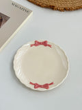 Anmuli Cerc Dert Plate with Underglaze Color  Knot Bead Trimmed Multifunctional Di Korean Sle from Mainlan...