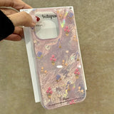 Cute Tulip Pink Floral Fashion Gauze Clear Phone Case For iPhone 16 15 14 13 12 11 Pro Max XS XR X 7 8 Plus Silicone Soft Cover