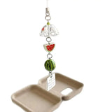 INS Korea Watermelon Fruit Charm Phone Pendant Crystal Wristband Keychain Bracelet Lanyard Cord