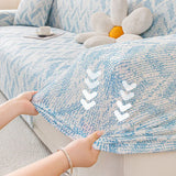 High Elastic Texture All-Inclusive Sofa Cover Summer Comfort Corner Couch Covers for Office Stretch Dustproof Armchair Protector