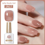 Transparen Gel Nail Polish Pink Jelly Nude Semi Transparent French Nail Camouflage UV Gel Varnish Soak Off Nail Art