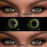 Contact Lenses 2Pcs Blue Green Contact Lenses Color Permanent Makeup Machine Changing Pupil and Eyes Color Fashion Lenses