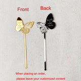 Personalised Butterfly Drink Stirrers Wedding Decoration Party Cocktail Bar Sticks Custom Name Wedding Table Centerpiece Favor